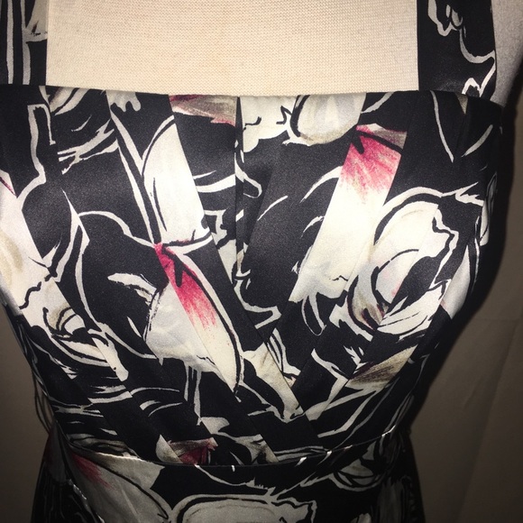 White House Black Market Floral Halter Silk Dress - Picture 4 of 8